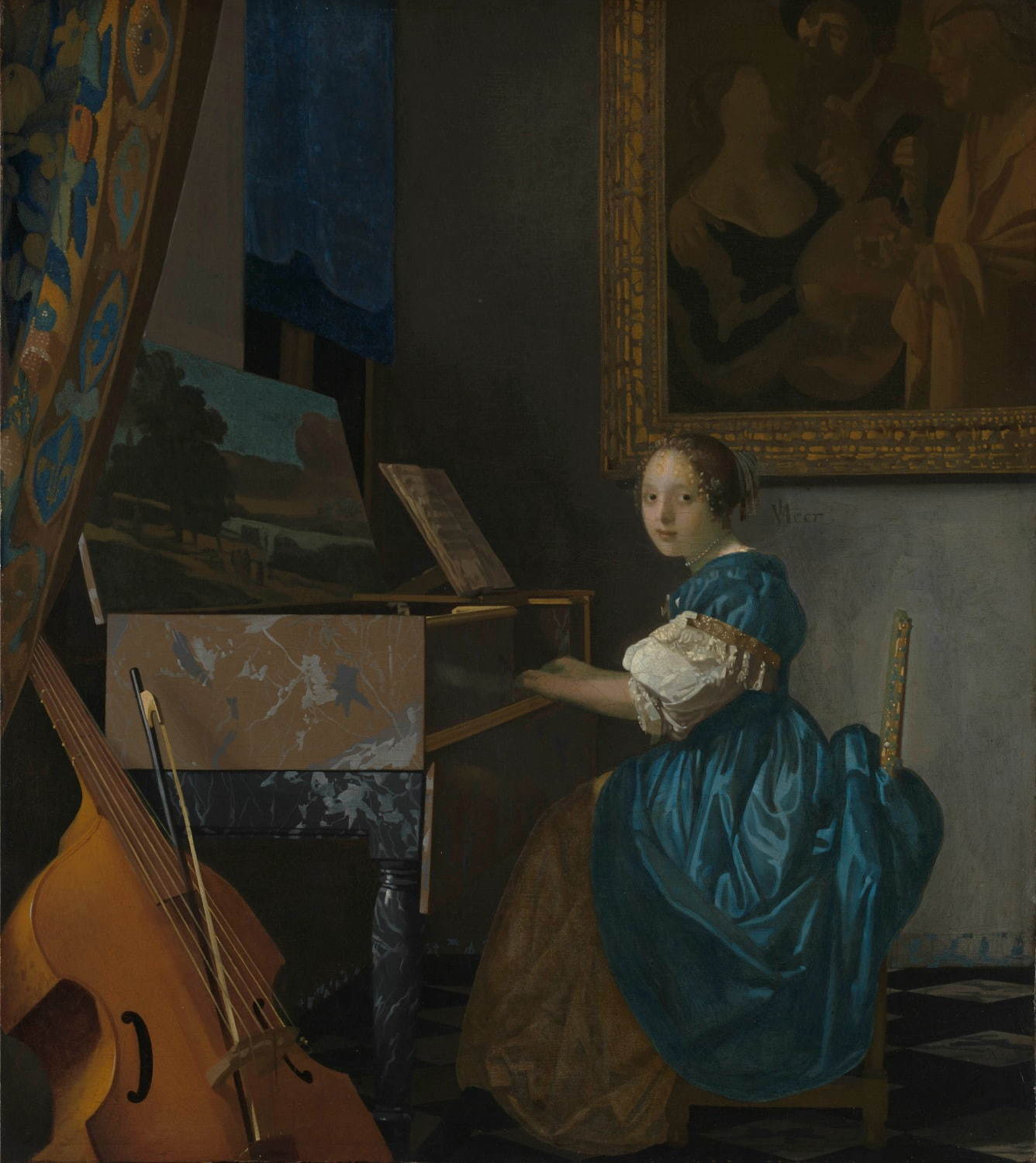 ヨハネス・フェルメール 《ヴァージナルの前に座る若い女性》 1670-72年頃　油彩・カンヴァス　51.5×45.5cm