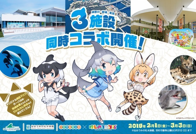 『けものフレンズ』八景島シーパラダイス・仙台うみの杜水族館・羽村市動物公園でコラボイベント｜写真1