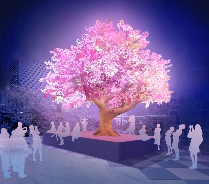 「日本橋 桜フェスティバル」桜の木を再現したデジタルアートの“お花見”や桜のスイーツなど｜写真1