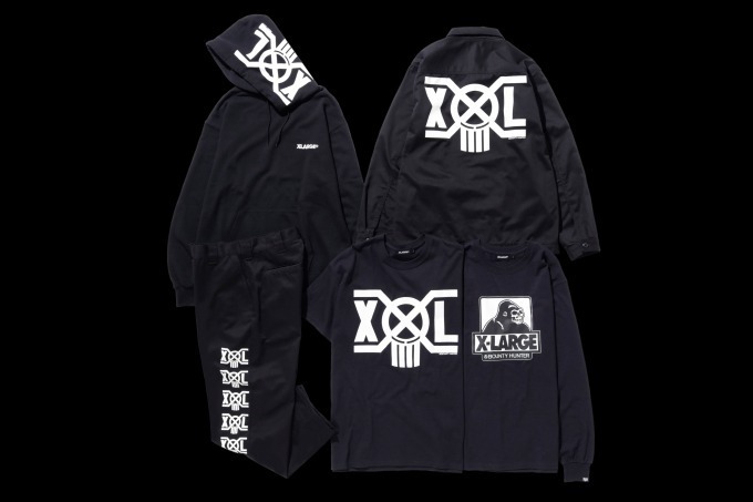 XLARGE×バウンティーハンター、両ブランドのロゴをミックスさせたメンズジャケットやTシャツなど コピー