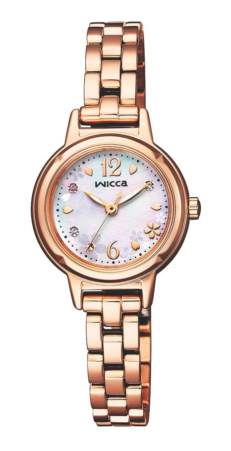 シチズン・ウィッカ"桜の花びら"が舞うピンクゴールドの腕時計