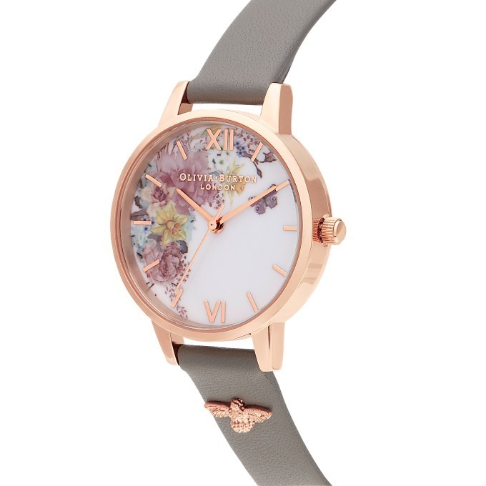 オリビア・バートンの限定腕時計、花＆蝶の文字盤に蜂チャーム付きベルト｜写真4