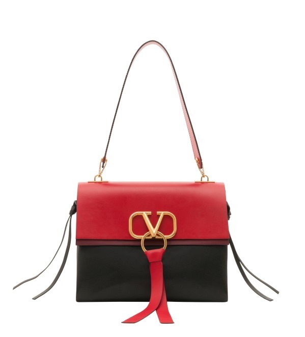＜ヴァレンティノ ガラヴァーニ＞Vロゴ&リボンを配したショルダーバッグ