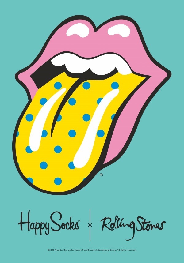 写真24 25 ハッピーソックス ザ ローリング ストーンズ 舌と唇 のカラフルロゴ入りソックス ファッションプレス