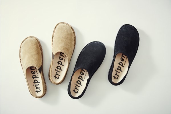 フィルメランジェ、トリッペンの別注シューズ「ハーフ イェン」スエード使ったスリップオン