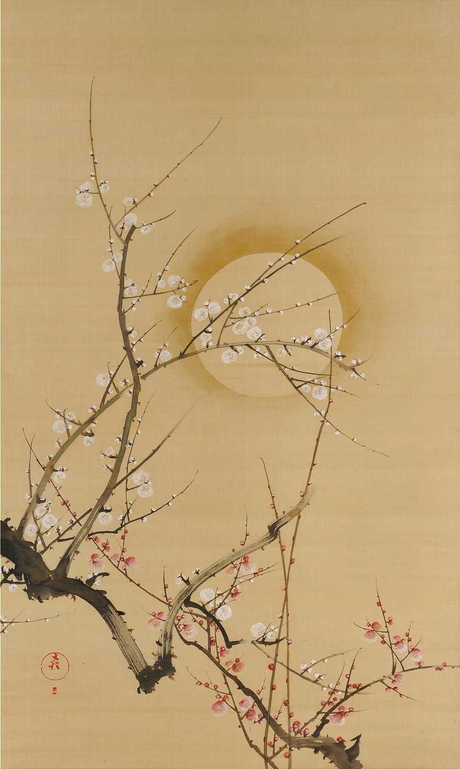 酒井抱一《月梅図》19世紀(江戸時代) 絹本・彩色 山種美術館
