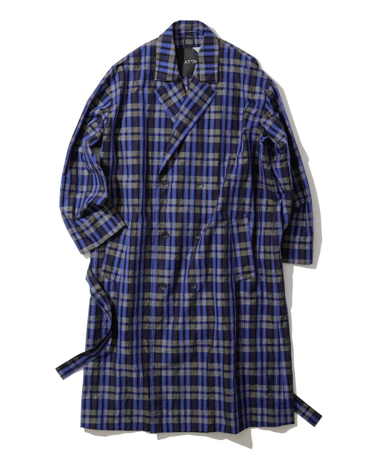 リネンシルクシャンタン コート(チェック) 89,000円+税<ユニセックス>