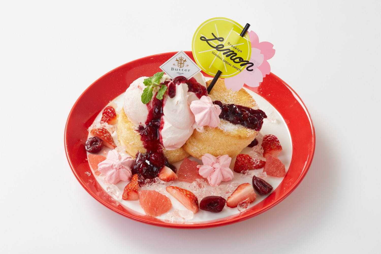 パンケーキ専門店「バター」桜×イチゴを合わせた季節限定メニュー発売、桜色のレモネードも｜写真2