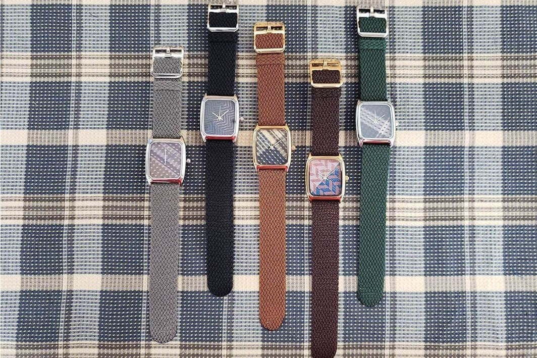 ネ・ネット×パリ発「ラプス」初のコラボウォッチ、オリジナル生地"刺し子チェック"をダイアルに