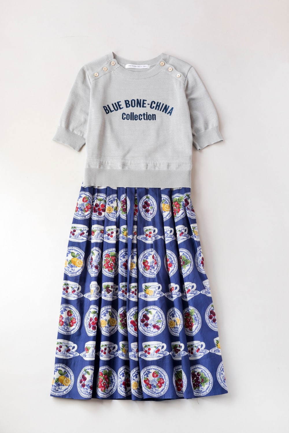 ジェーンマープルドンルサロン"フルーツ"を描いた磁器のティーカップ柄ドレス＆スカート｜写真8