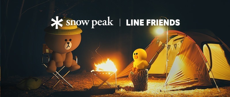 スノーピーク× LINE FRIENDS、キャンプを楽しむ“ブラウン”と“サリー”の