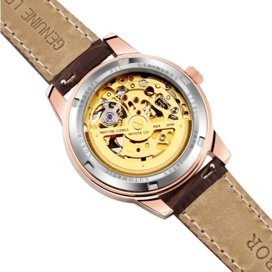 時計ブランド ロバー から 歯車の動きが見える 機械式腕時計 レザーベルトの付け替えも可能 ファッションプレス