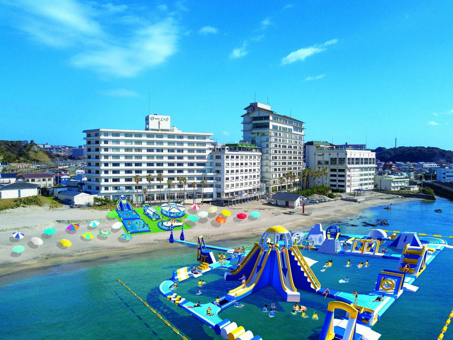 「勝浦ウォーターアイランド」日本最大級の海上アミューズメント施設オープン