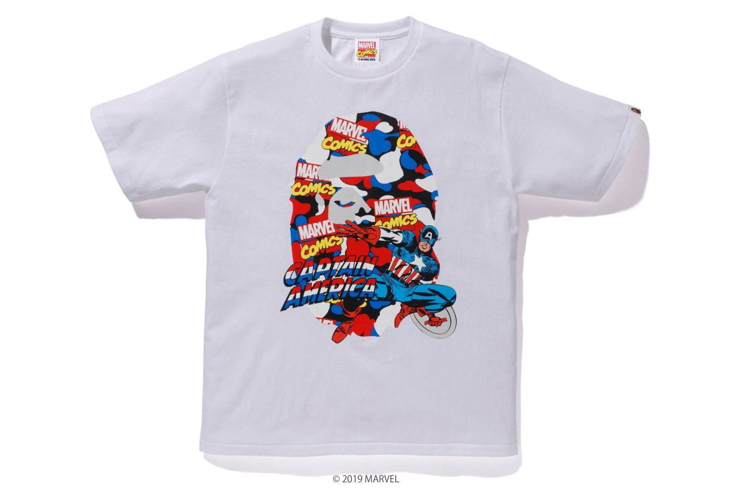 マーベル＆ベイプのコラボTシャツ、アイアンマンやキャプテン・アメリカをカモ柄グラフィックに｜写真7