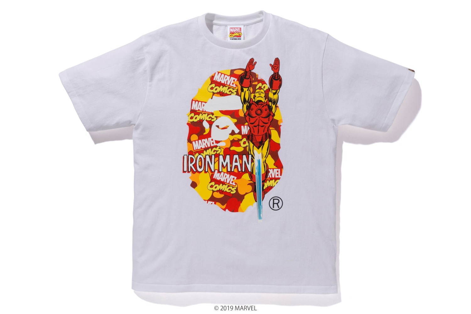 アベイシングエイプ MARVELコラボプリントTシャツ メンズ L