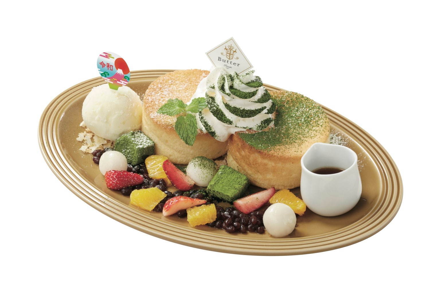 パンケーキ専門店「バター」の“令和×和風”パンケーキ、金平糖や抹茶アイスをトッピング｜写真2