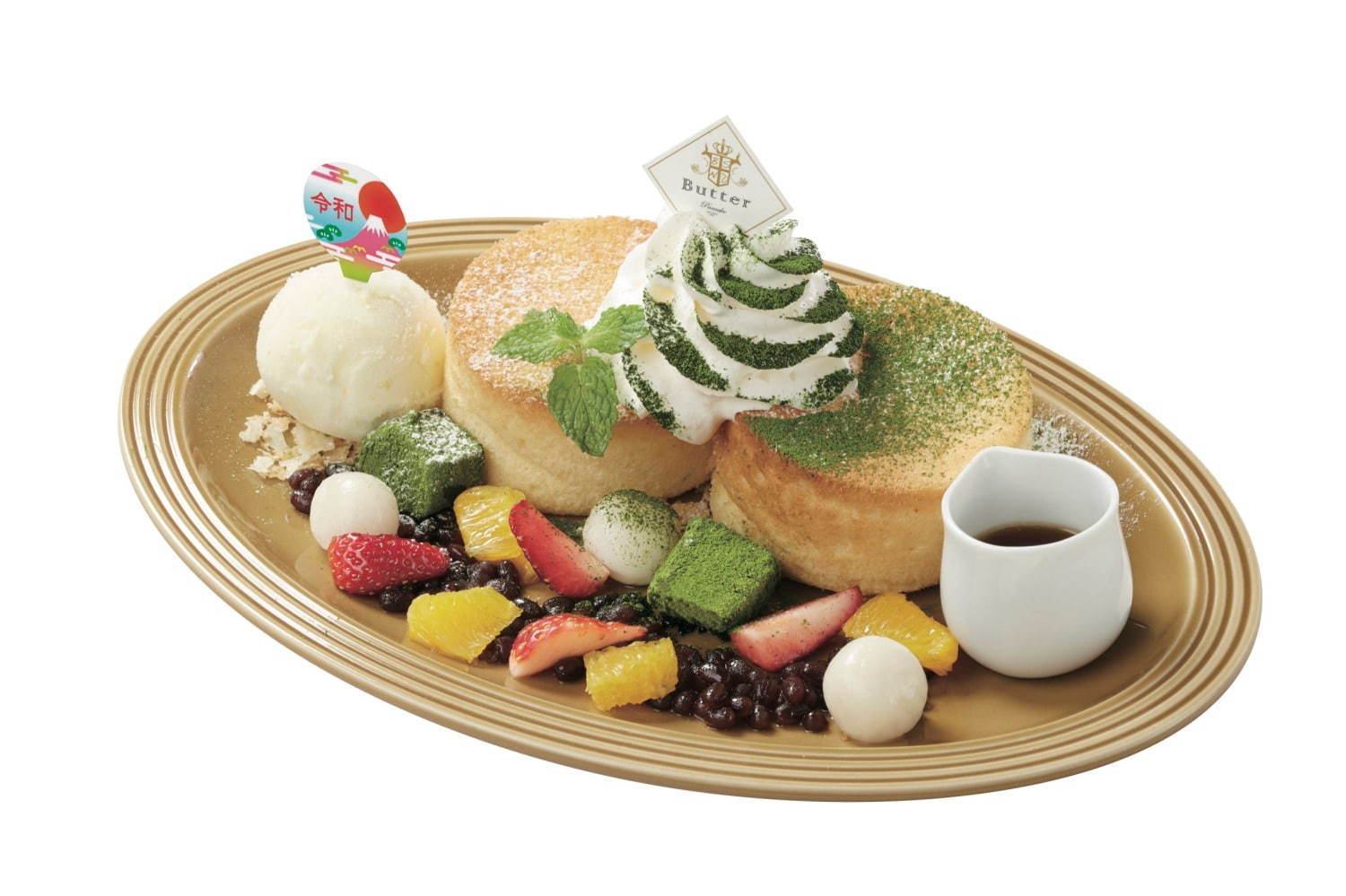 パンケーキ専門店 バター の 令和 和風 パンケーキ 金平糖や抹茶アイスをトッピング ファッションプレス