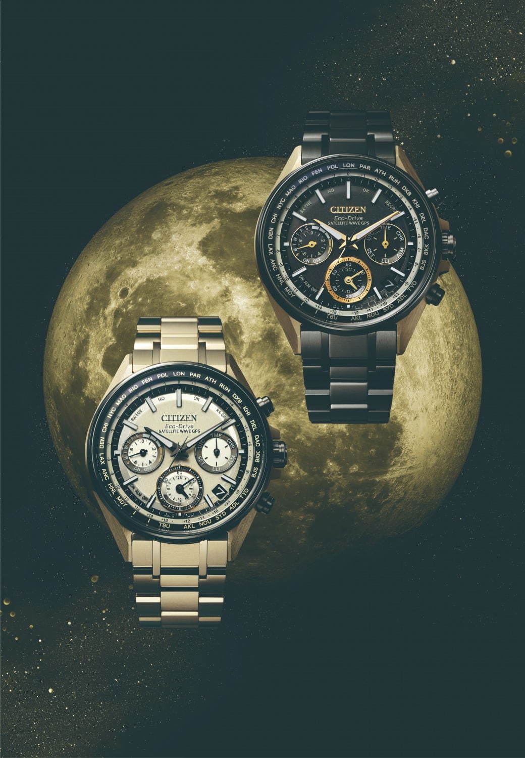 シチズン アテッサの限定腕時計「ムーンゴールド」月の陰影を表現したブラック×ゴールド - ファッションプレス