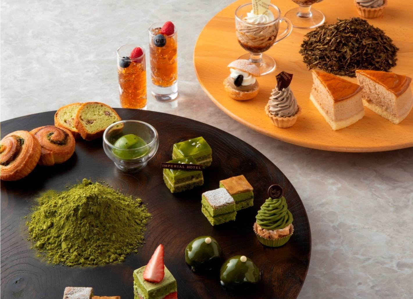 福寿園×帝国ホテル夏のスイーツビュッフェ、抹茶とほうじ茶のソフトクリームやケーキ | 写真