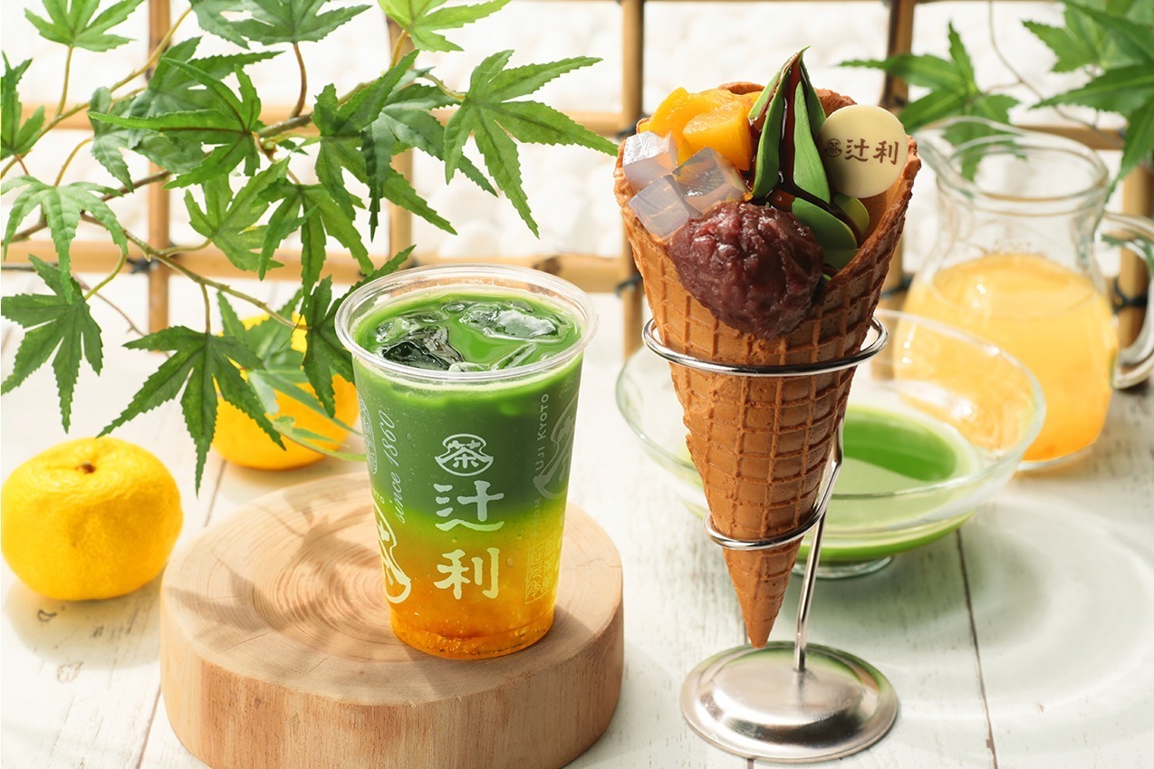 日本茶｜辻利から、宇治抹茶ソフト使用の夏限定あんみつ風パルフェ - ゆず蜜入り爽やか抹茶ソーダも