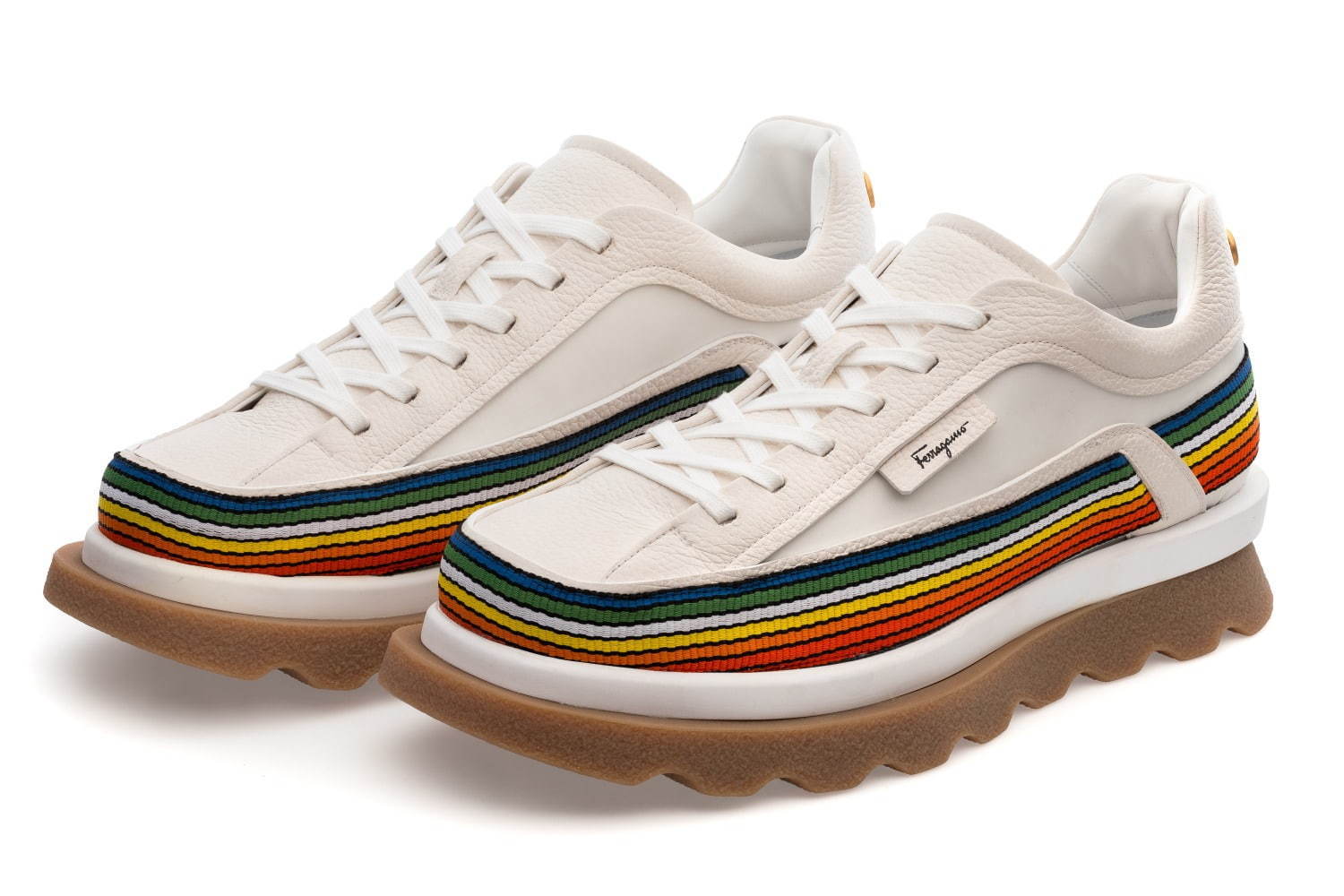 ウェッジソール｜サルヴァトーレ フェラガモ 「レインボー」シューズ着想のバッグ＆シューズ、メンズ・ウィメンズ展開