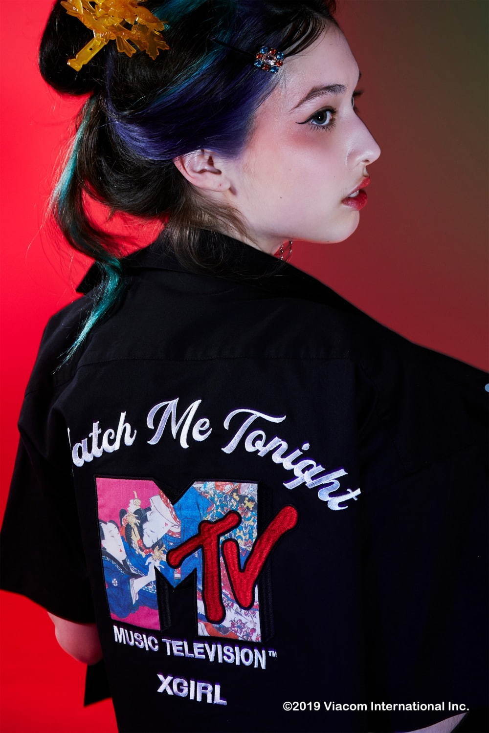 X-girl×MTV、“浮世絵”とMTVロゴをモチーフにしたTシャツやタンクトップなど｜写真6