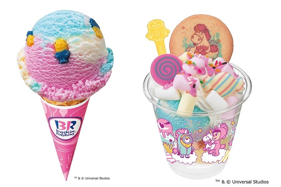 ミニオン｜サーティワン×“ミニオン”、“フラッフィ”のユニコーンアイス＆サンデーなど限定メニュー登場