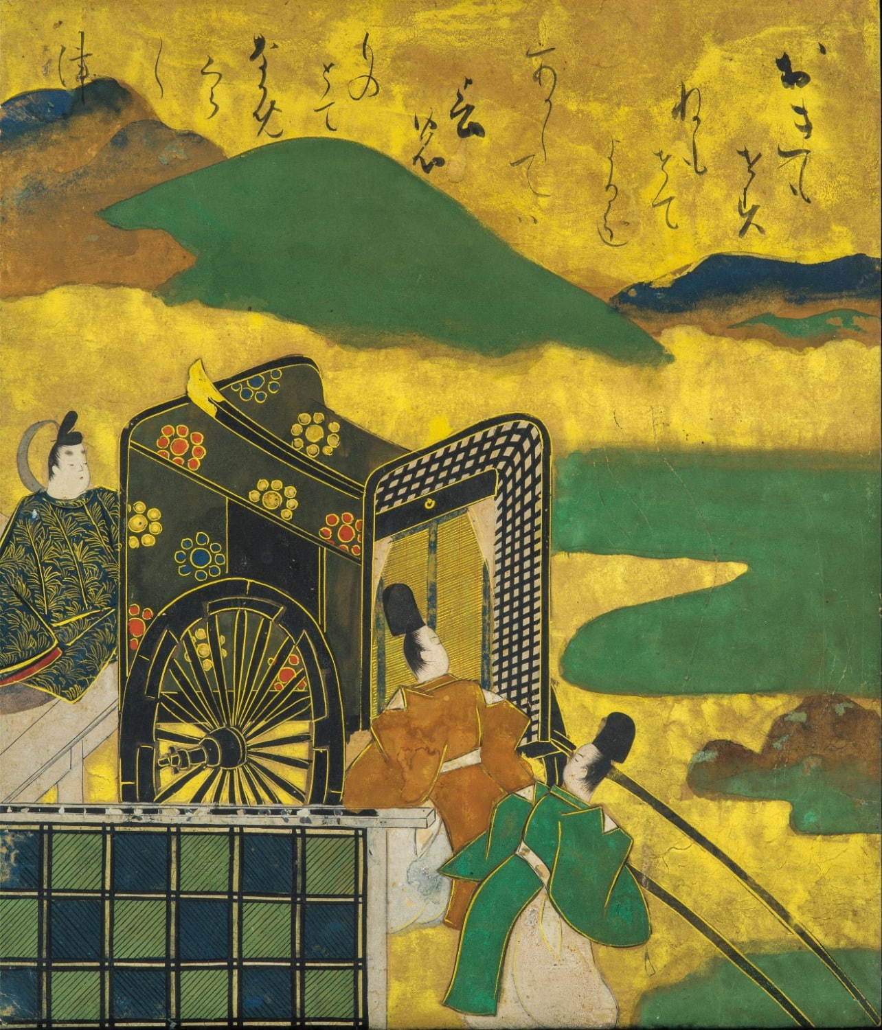 俵屋宗達 《益田家本 伊勢物語図色紙 第二段「西の京」》 17世紀 色紙 紙本着色 24.5×22.9