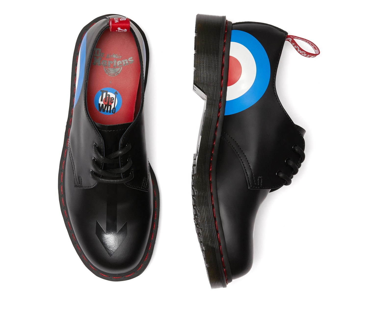 ドクターマーチン×ザ・フー 、3色の“ターゲットマーク”を施したブーツ