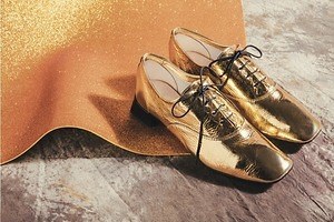 レペット repetto スクエアトゥ バレエシューズ ゴールド