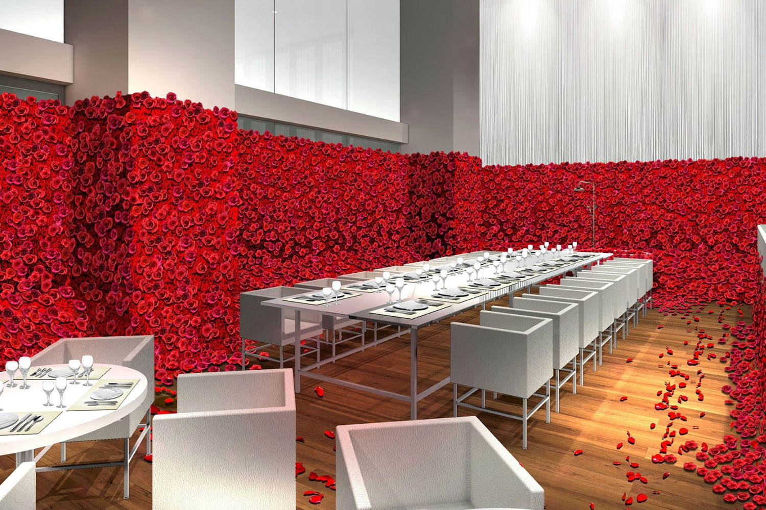 『東京喰種』の世界を表現する「喰種レストラン」銀座に、4万本の薔薇の中味わう“血”の美食ディナー｜写真24