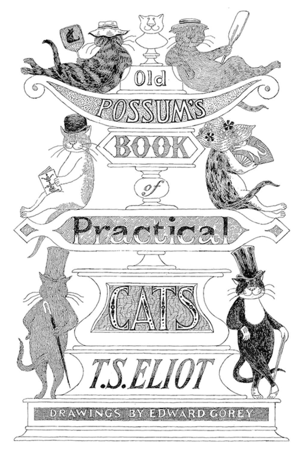 《キャッツ ポッサムおじさんの実用猫百科》1982年 表紙・原画 ペン・インク・紙 エドワード・ゴーリー公益信託