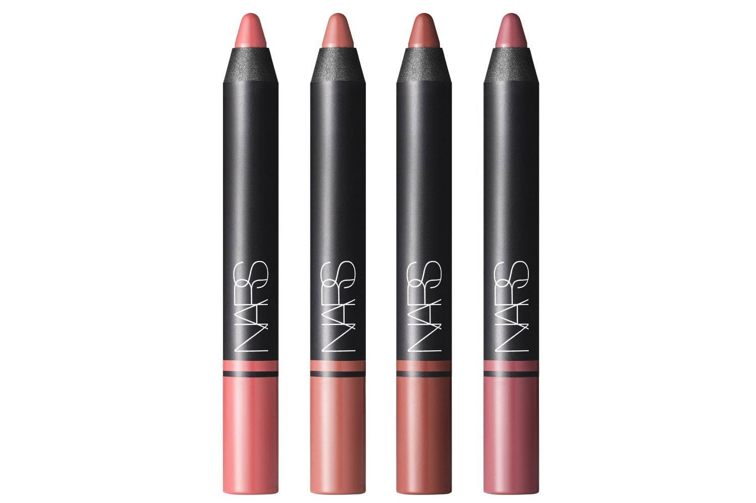 NARS ネイキッドパラダイス サテンリップペンシルコフレ 9,900円＋税＜数量限定＞
左から)ウォームコーラル、ウォームピンクブラウン、シナモン、 ダスティローズ＜全て限定⾊＞