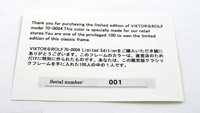 ヴィクター＆ロルフから世界限定100本のアイウェアが誕生｜写真10