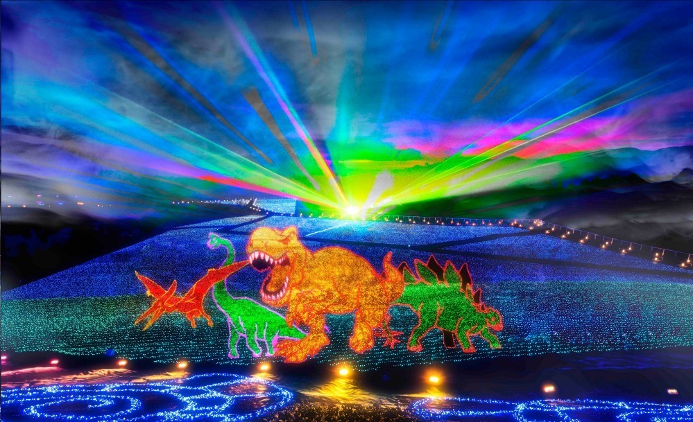 “恐竜”がテーマの北陸最大級「ジオ・イルミネーション」福井で、光のトンネルやオーロラショー｜写真1