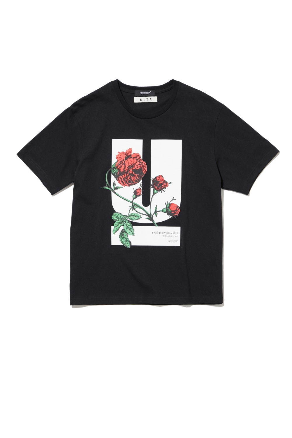 アンダーカバー×リタ、“U”ロゴに薔薇のグラフィックを配したユニセックスパーカー＆Tシャツ｜写真4