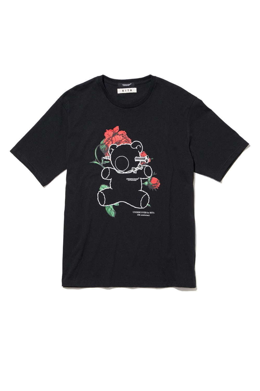 アンダーカバー×リタ、“U”ロゴに薔薇のグラフィックを配したユニセックスパーカー＆Tシャツ｜写真2