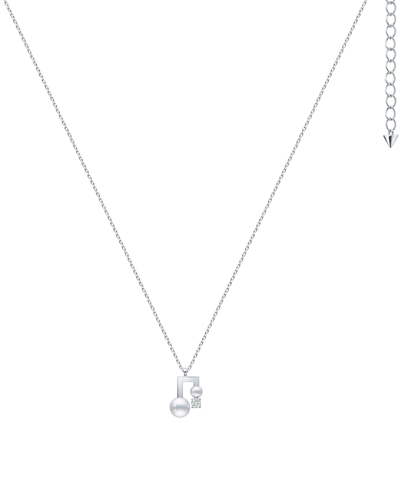 「“プチ” バランス ノート」 ペンダント(18K WG あこや真珠 ダイヤモンド) 180,000円