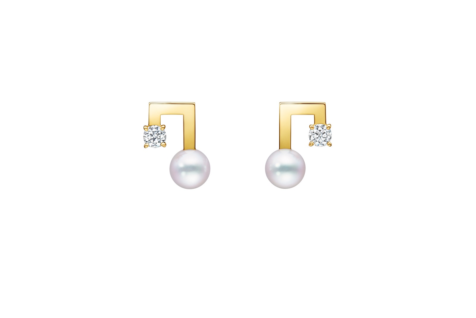 「“プチ” バランス ノート」 イヤリング(18K YG あこや真珠 ダイヤモンド) 180,000円