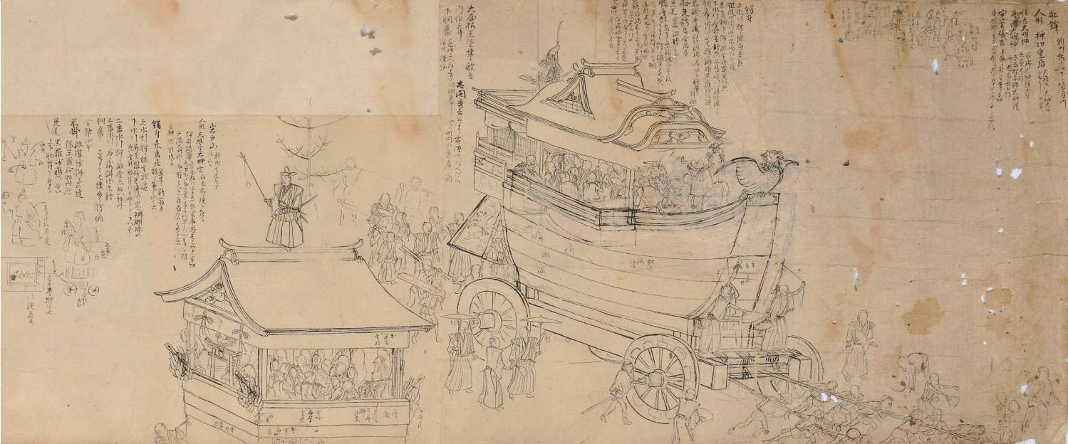 横山華山 祇園祭鉾調巻(祇園祭礼図巻下絵)部分
京都市立芸術大学芸術資料館