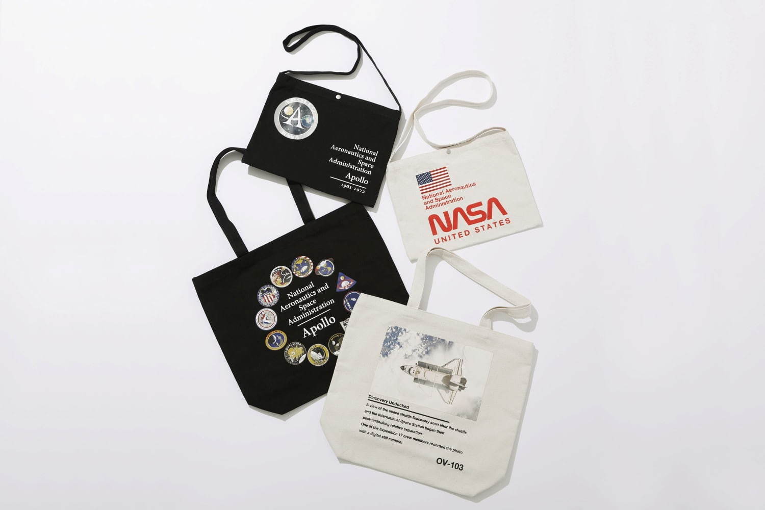 ニコアンド×NASA、アポロ計画ロゴや宇宙グラフィックを配したトートバッグや雑貨｜写真2