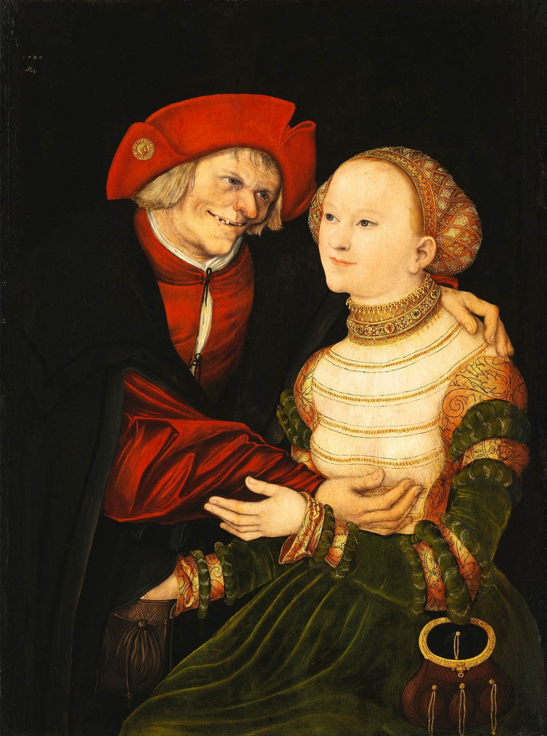 ルカス・クラーナハ(父) 《不釣り合いなカップル 老人と若い女》 1522年 油彩／ブナ材 ブダペスト国立西洋美術館