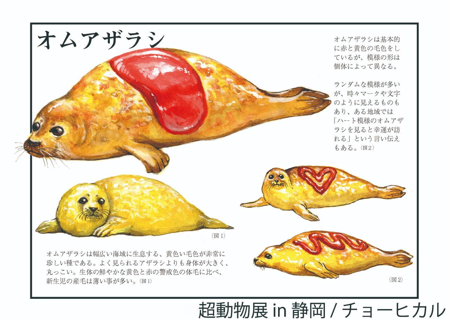 チョーヒカルの個展 超動物展 静岡パルコで 動物 食べ物イラストや