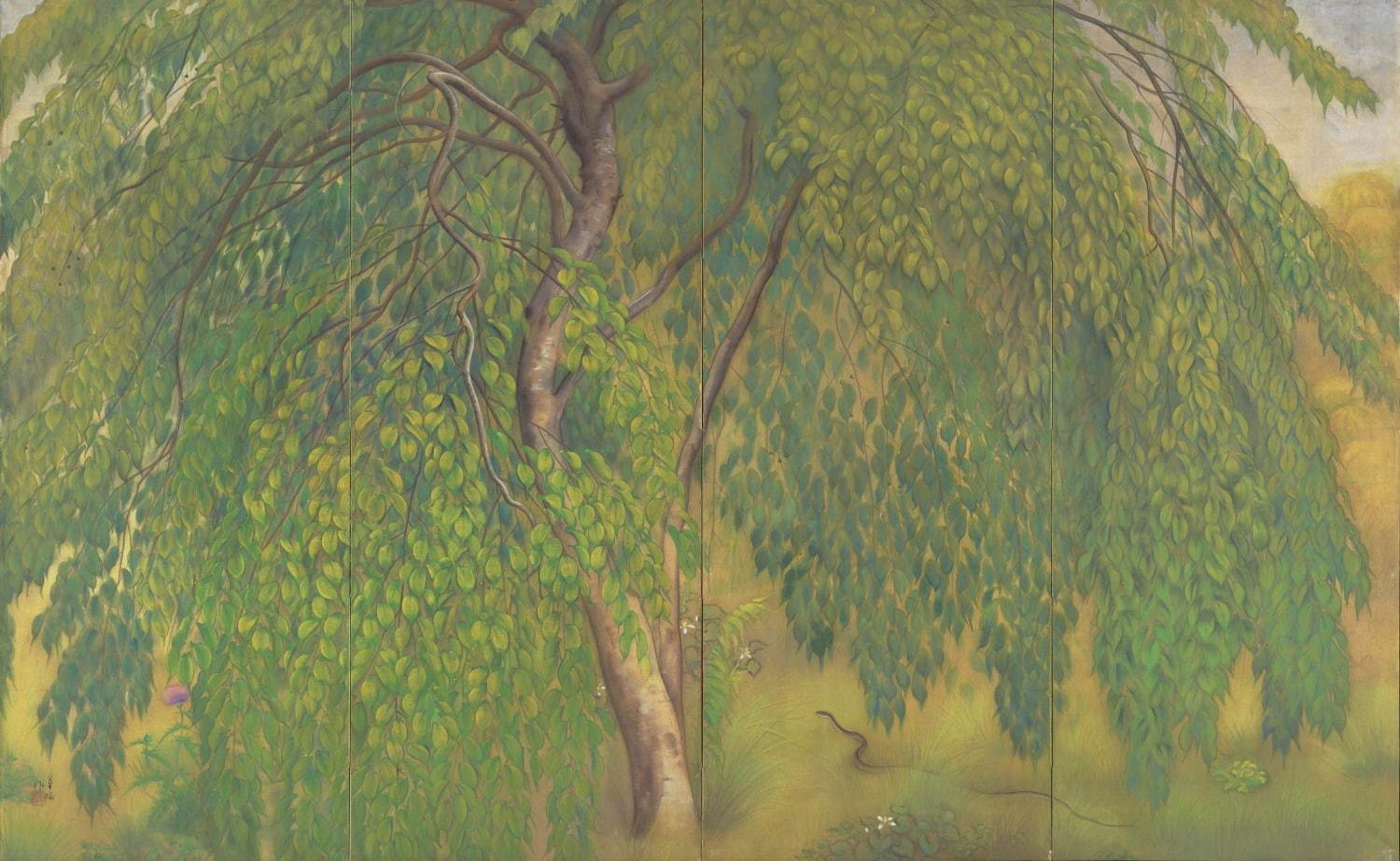 山口華楊《葉桜》1921年 絹本彩色 168.7×273.5cm