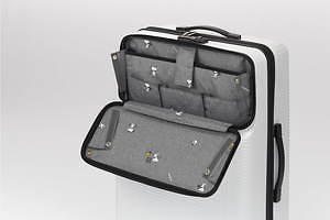 プロテカ ピーナッツの限定スーツケース 内装 カバーにスヌーピー ウッドストックの総柄プリント ファッションプレス
