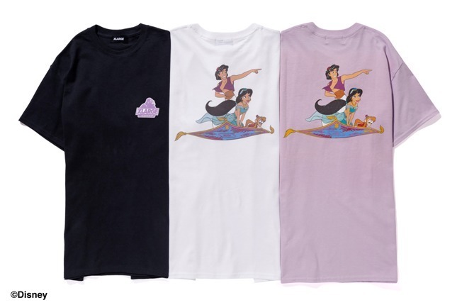 XLARGE アラジン　コラボTシャツ XLARGEのディズニー『アラジン』メンズTシャツ、ジャスミンや