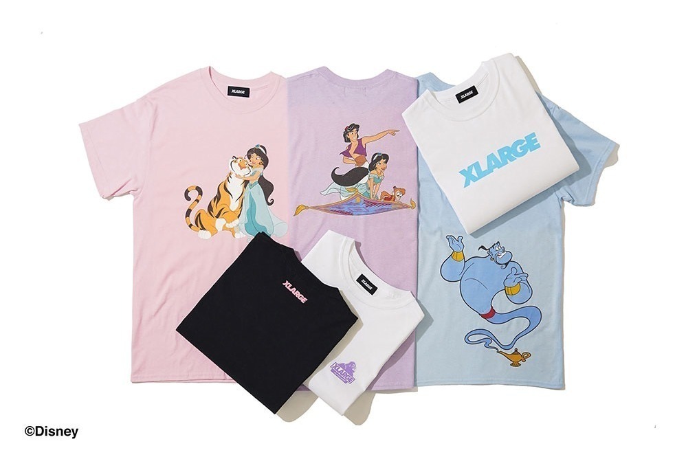 XLARGEのディズニー『アラジン』メンズTシャツ、ジャスミンやジーニー 