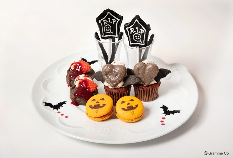 Q-pot CAFE.ハロウィンメニュー、ゴースト＆黒ネコ主役のデザートプレートや“コウモリ”ラテ｜写真7