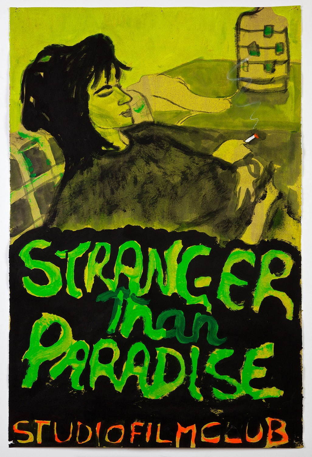 《ストレンジャー・ザン・パラダイス》(「スタジオフィルムクラブ」より) 2011年、油彩・紙、93.5×61.5cm、マイケル ヴェルナー ギャラリー、ニューヨーク／ロンドン