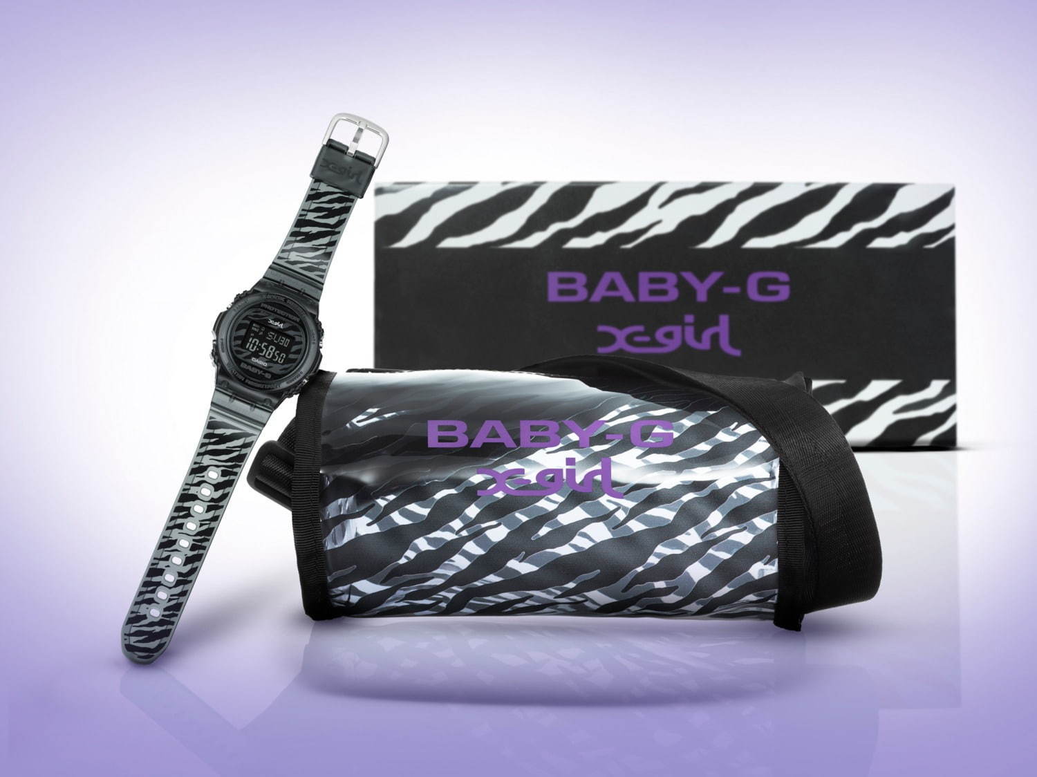 BABY-G×X-girlのコラボ腕時計、90年代着想“ゼブラ柄”のスケルトン素材 ...